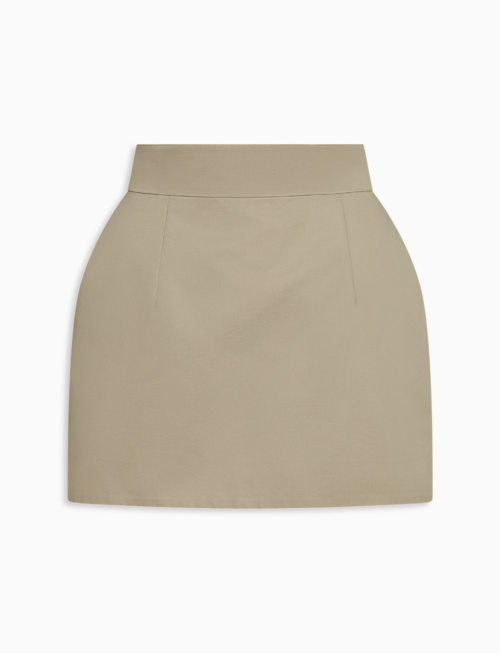 Structured Mini Skirt | Taupe