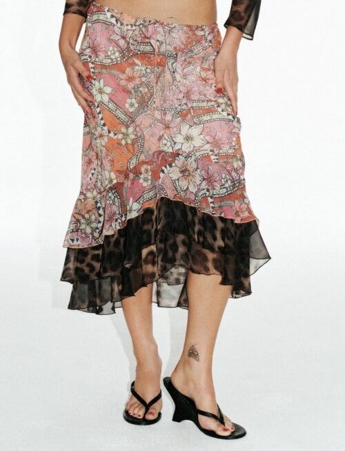 June Silk Midi Skirt | Terrace Leo