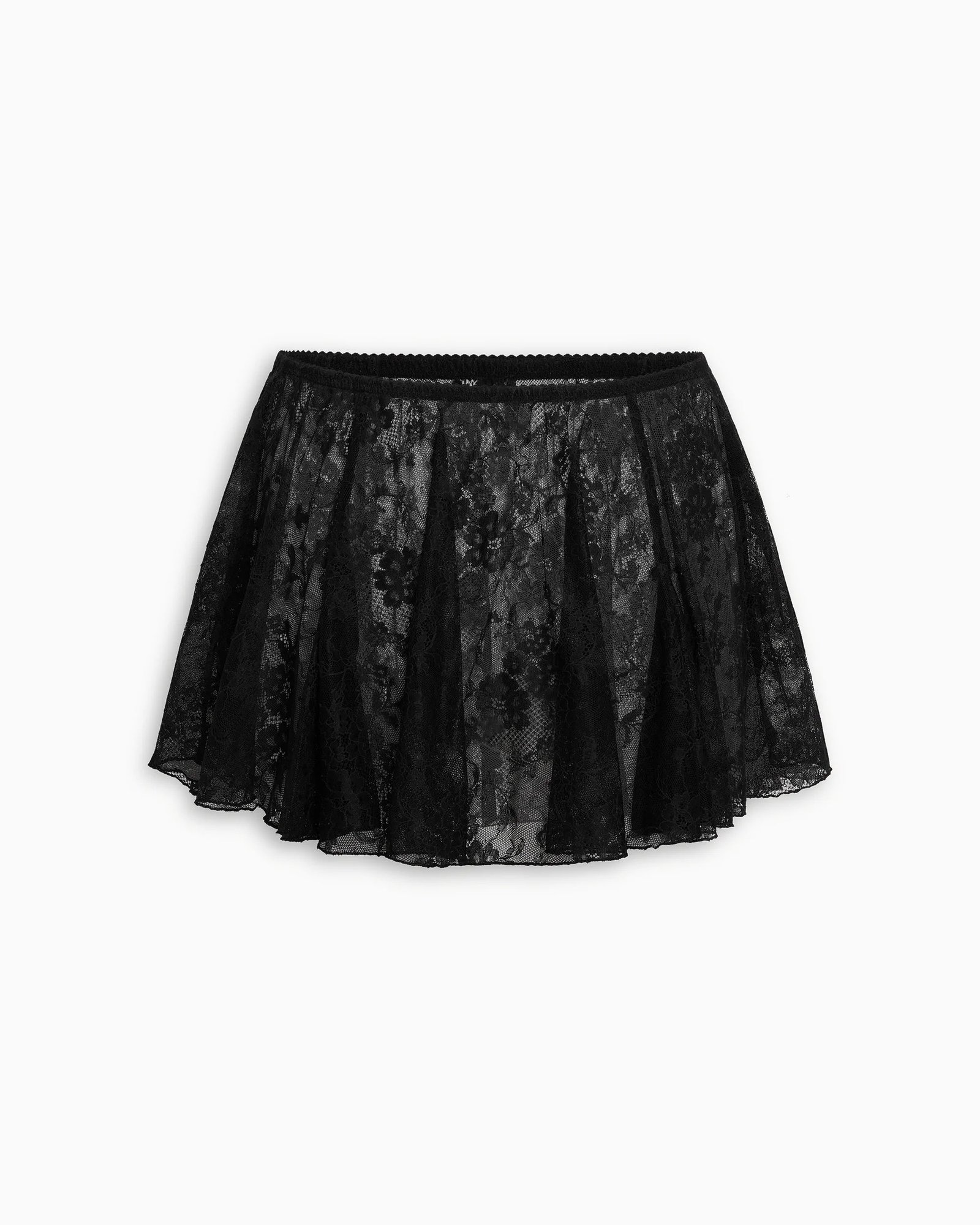 Lace Flirty Mini Skirt | Black - Image 2