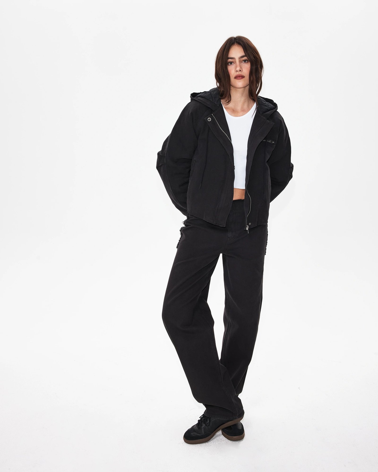 Raw Edge Canvas Pant | Washed Black - Image 9