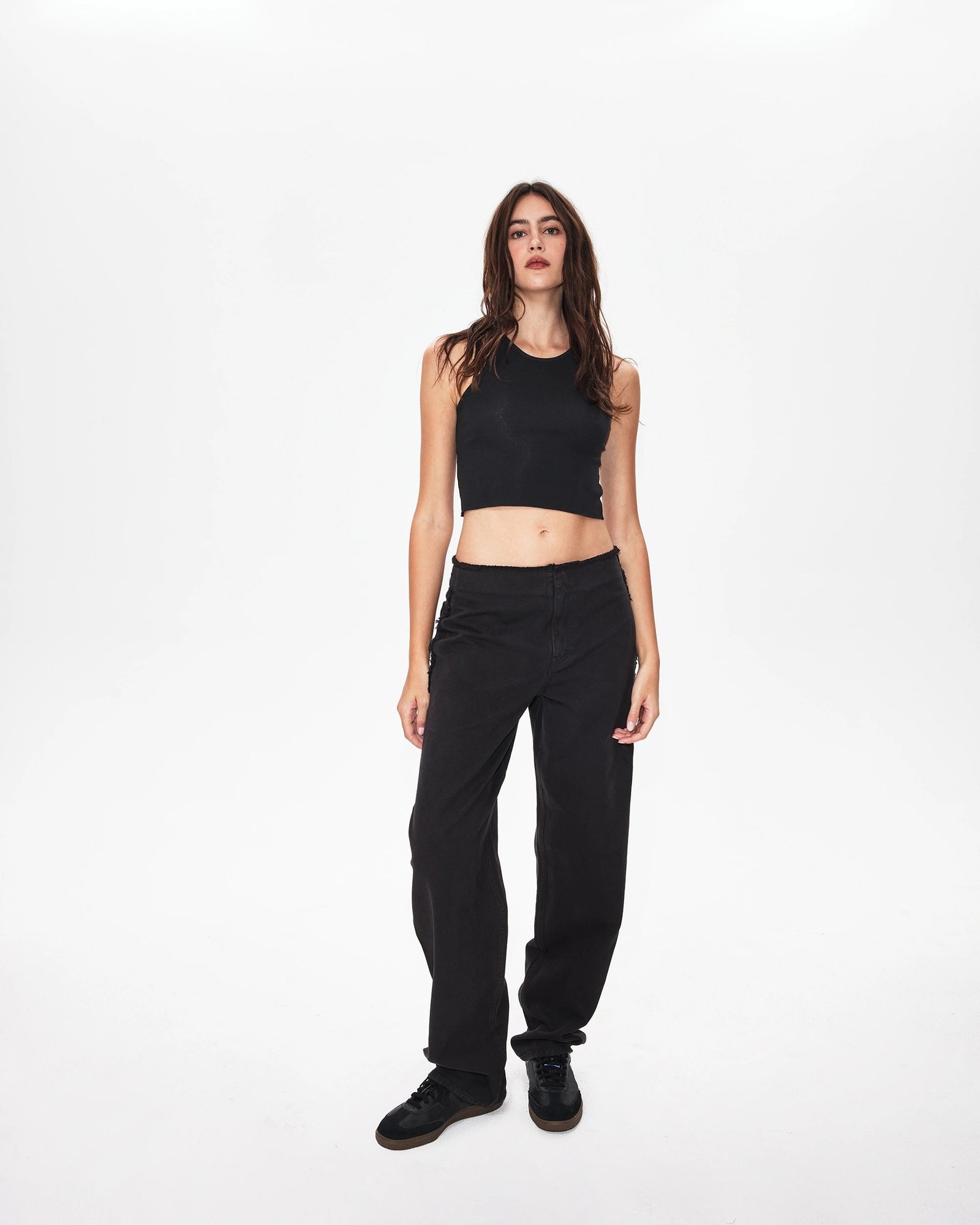 Raw Edge Canvas Pant | Washed Black - Image 7
