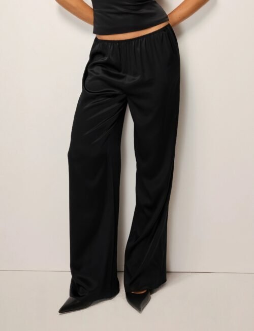 Silk Low Rise Pant | Black